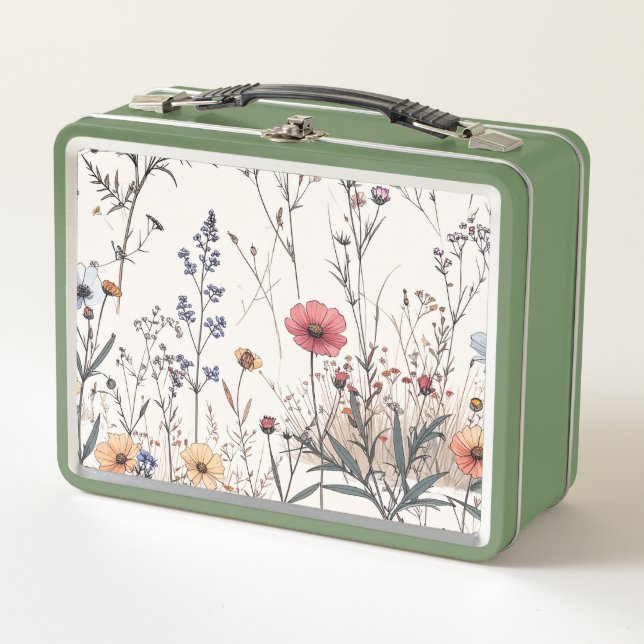 Field flowers metal lunch box (Front)