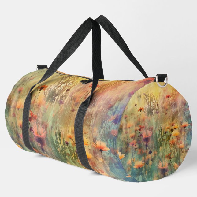 Field Flowers Pattern Duffle Bag (Left Corner)