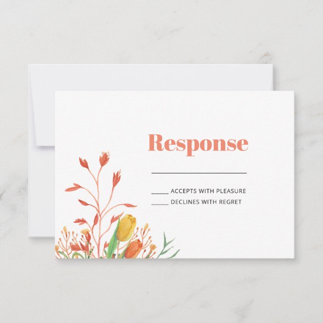Field Flowers Wedding RSVP Card (Front)