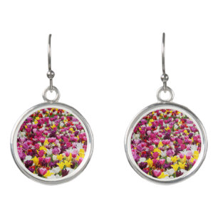 field full of tulips earrings