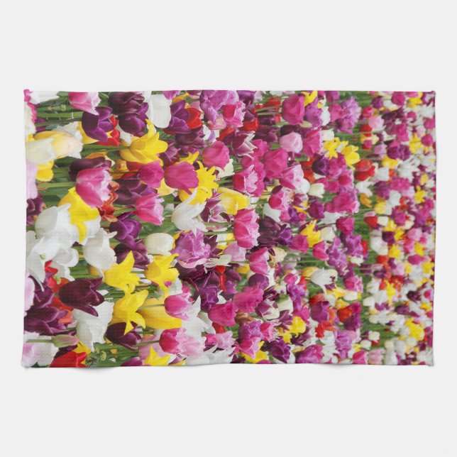 field full of tulips kitchen towel (Horizontal)