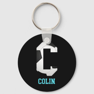 Field Goal Letter Colin Alphabet Soccer Keychain