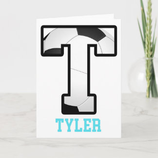 Field Goal Letter Tyler Alphabet Soccer  Card