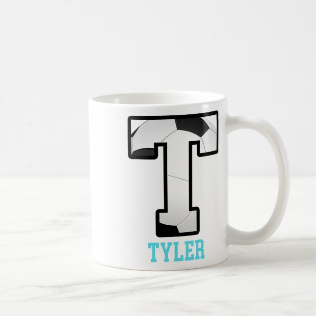 Field Goal Letter Tyler Alphabet Soccer  Coffee Mug (Right)