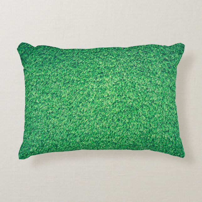 Field grass green lawn texture accent pillow (Front)