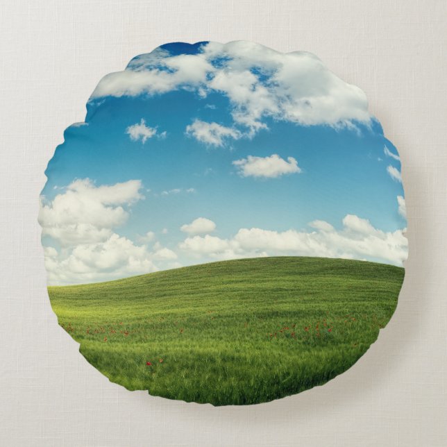 Field Grass Nature  Round Pillow (Front)