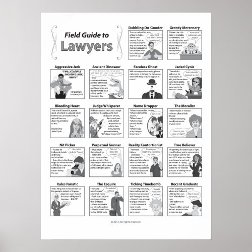 Field Guide to Lawyers 18x24 Poster