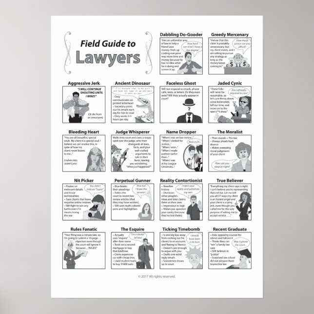 Field Guide to Lawyers 18x24 Poster (Front)