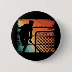 Field Hockey Accessories Retro Field Hockey Lover Button