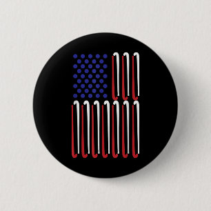 Field Hockey American Flag Field Hockey Player Us  Button