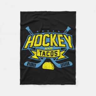 Field Hockey And Tacos Fan League Ice Hockey Playe Fleece Blanket