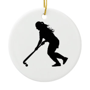 Field Hockey Ceramic Ornament