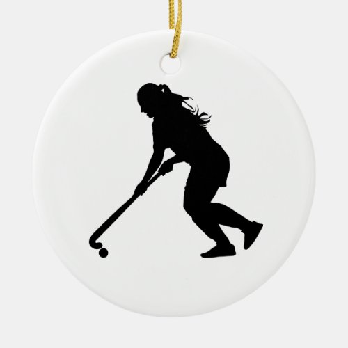 Field Hockey Ceramic Ornament