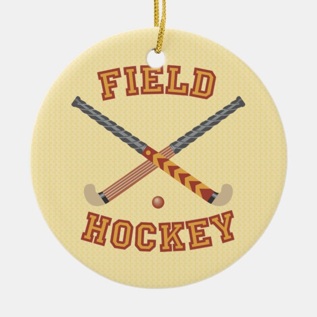 Field Hockey Ceramic Ornament (Front)