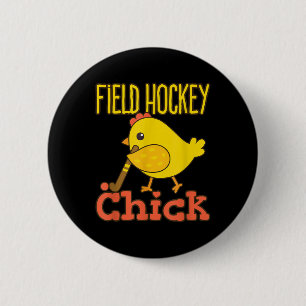 Field Hockey Chick - Cute Womens Field Hockey Play Button