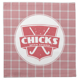 Field Hockey Chicks With Sticks Serviette Napkin