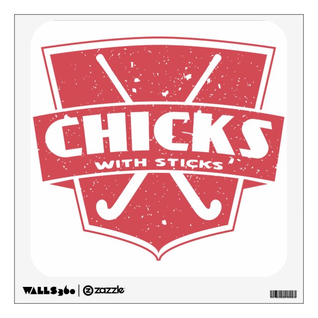 Field Hockey Chicks With Sticks Wall Sticker (Front)