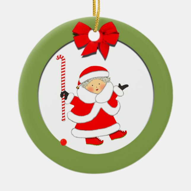Field Hockey Christmas 2025 Collectible Ceramic Ornament (Front)