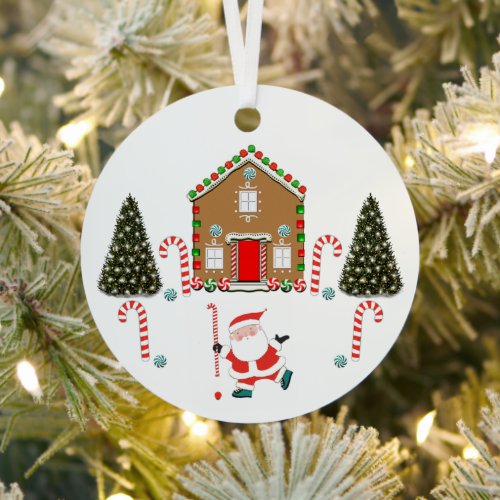 Field Hockey Christmas Collectible Ceramic Ornamen Metal Ornament