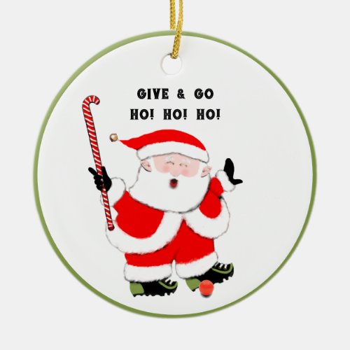 Field Hockey Christmas Collectible Ceramic Ornament
