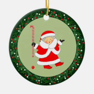 Field Hockey Christmas Collectible Ceramic Ornament