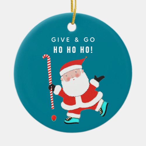 Field Hockey Christmas Collectible Ceramic Ornament