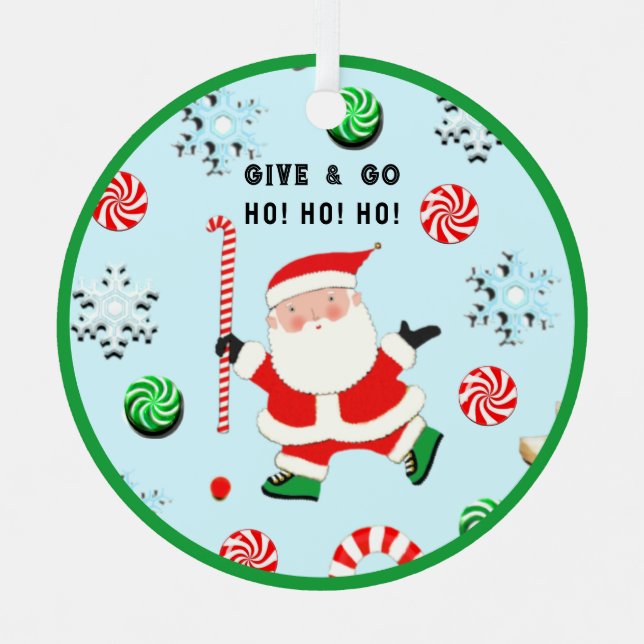 Field Hockey Christmas Collectible Metal Ornament (Front)