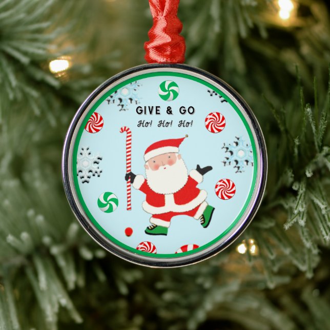 Field Hockey Christmas Collectible Metal Ornament (Tree)