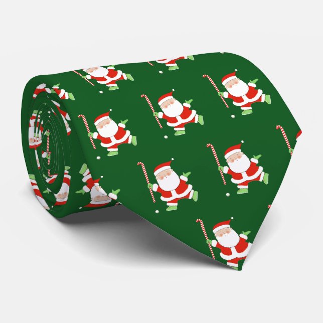 Field Hockey Christmas Guy Neck Tie (Rolled)