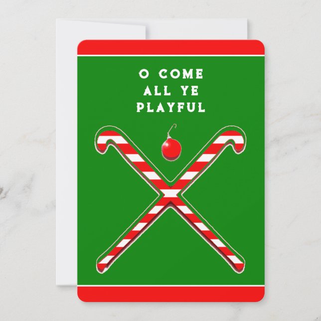 Field hockey Christmas Holiday Card (Front)
