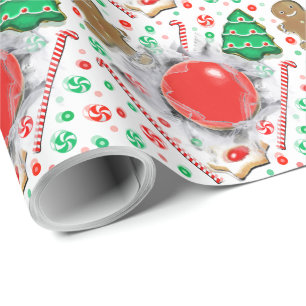 Field Hockey Christmas Holiday Gift Wrapping Paper