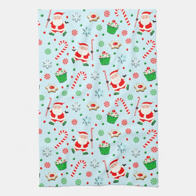Field Hockey Christmas Holiday Kitchen Towel (Vertical)
