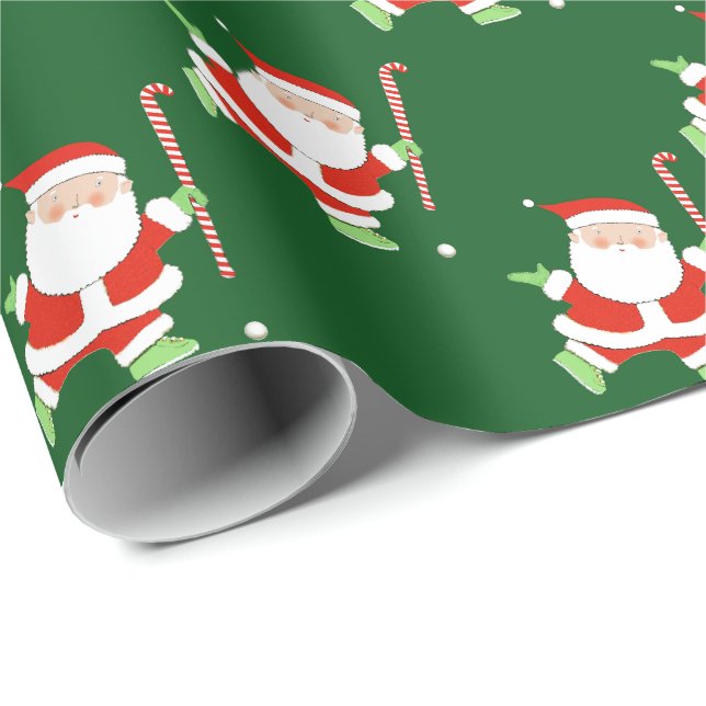 Field Hockey Christmas Holiday Wrapping Paper (Roll Corner)