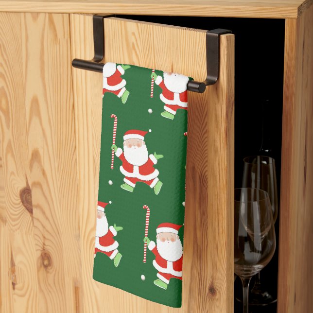 Field Hockey Christmas Kitchen Towel (Thirds Fold)