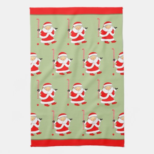 Field Hockey Christmas Kitchen Towel