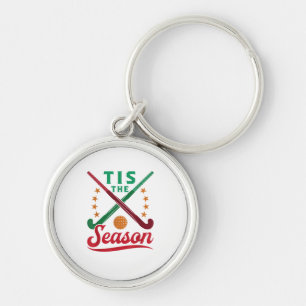 Field Hockey Christmas Tis The Season Player Holid Keychain