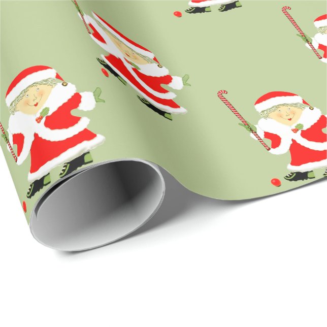 Field Hockey Christmas Wrapping Paper (Roll Corner)