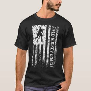 Field Hockey Coach American Flag Vintage T-Shirt