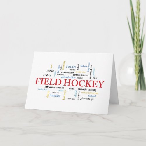 Field Hockey Coach Birthday in Words Card