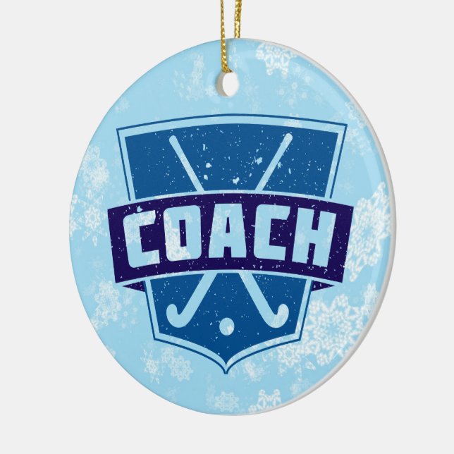 Field Hockey Coach Christmas Decoration (Left)