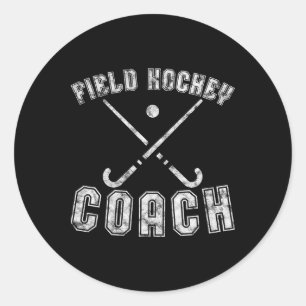 Field Hockey Coach Gifts Distressed Field Hockey C Classic Round Sticker