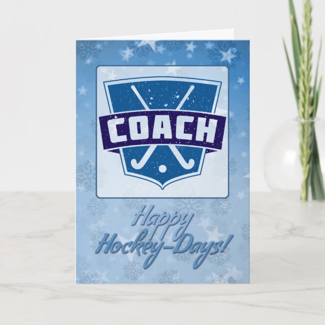 Field Hockey Coach Holiday Card Xmas Card (Front)