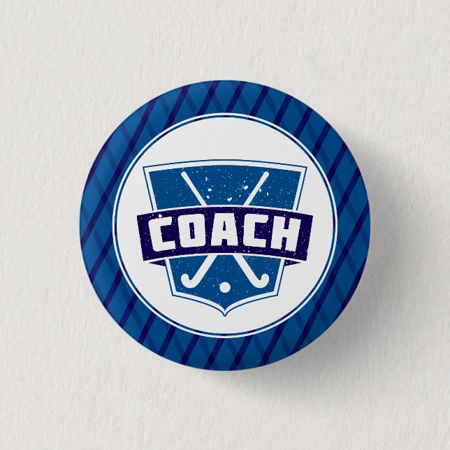 Field Hockey Coach Pin Badge (Front)