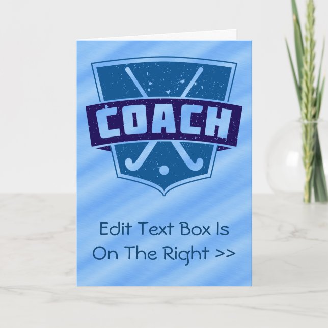 Field Hockey Coach Thank You Cards (Front)
