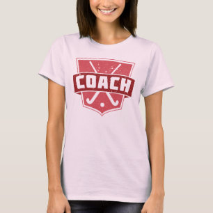 Field Hockey Coach With Name & Number Print T-Shirt
