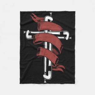 Field Hockey Cross Jesus Faith Christian Fleece Blanket