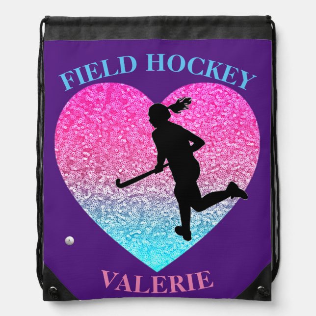Field Hockey Drawstring Bag (Front)