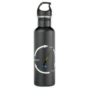 Field Hockey Eat Sleep Repeat Sports Fan Saying Stainless Steel Water Bottle