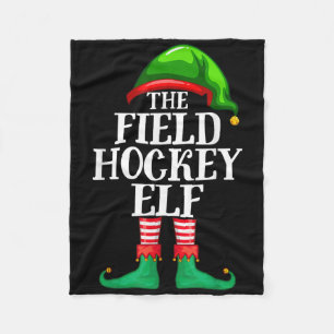 Field Hockey Elf Matching Family Christmas Party P Fleece Blanket