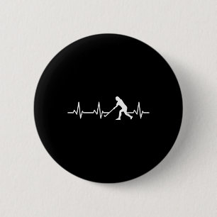 Field Hockey Fan Heartline Recreational Sports Button